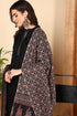 Plus Size Black Pure Cotton Solid Embroidered Straight Suit Set